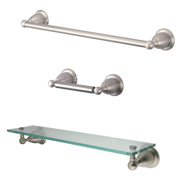 3-Piece Bathroom Accessories Set, Brushed Nickel